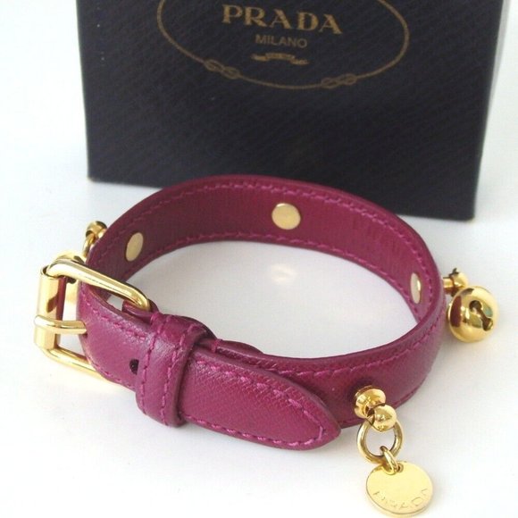 Authentic PRADA charm bracelet leather [Used] - Picture 1 of 8